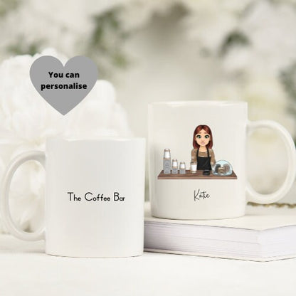 Personalized coffee shop mug, Custom coffee shop coffee mug, Personalized café-inspired mug, Customized coffee lover's mug