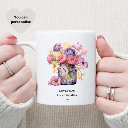 Personalised Mum Flower Mug