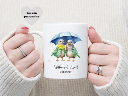 Personalised Dove Wedding Anniversary Mug