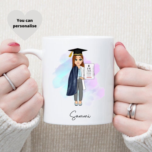 Personalized Graduation Optometrist mug, Custom Optometrist coffee mug, Eye care gift, Personalized eye doctor cup