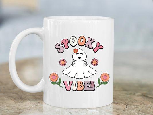 Halloween Mug UK, Retro Mug, Ghosts Coffee Mug, Spooky Gifts.