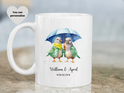 Personalised Dove Wedding Anniversary Mug