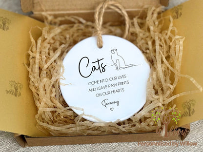 Personalised Cat Ornament, Custom Cat Christmas Ornament.