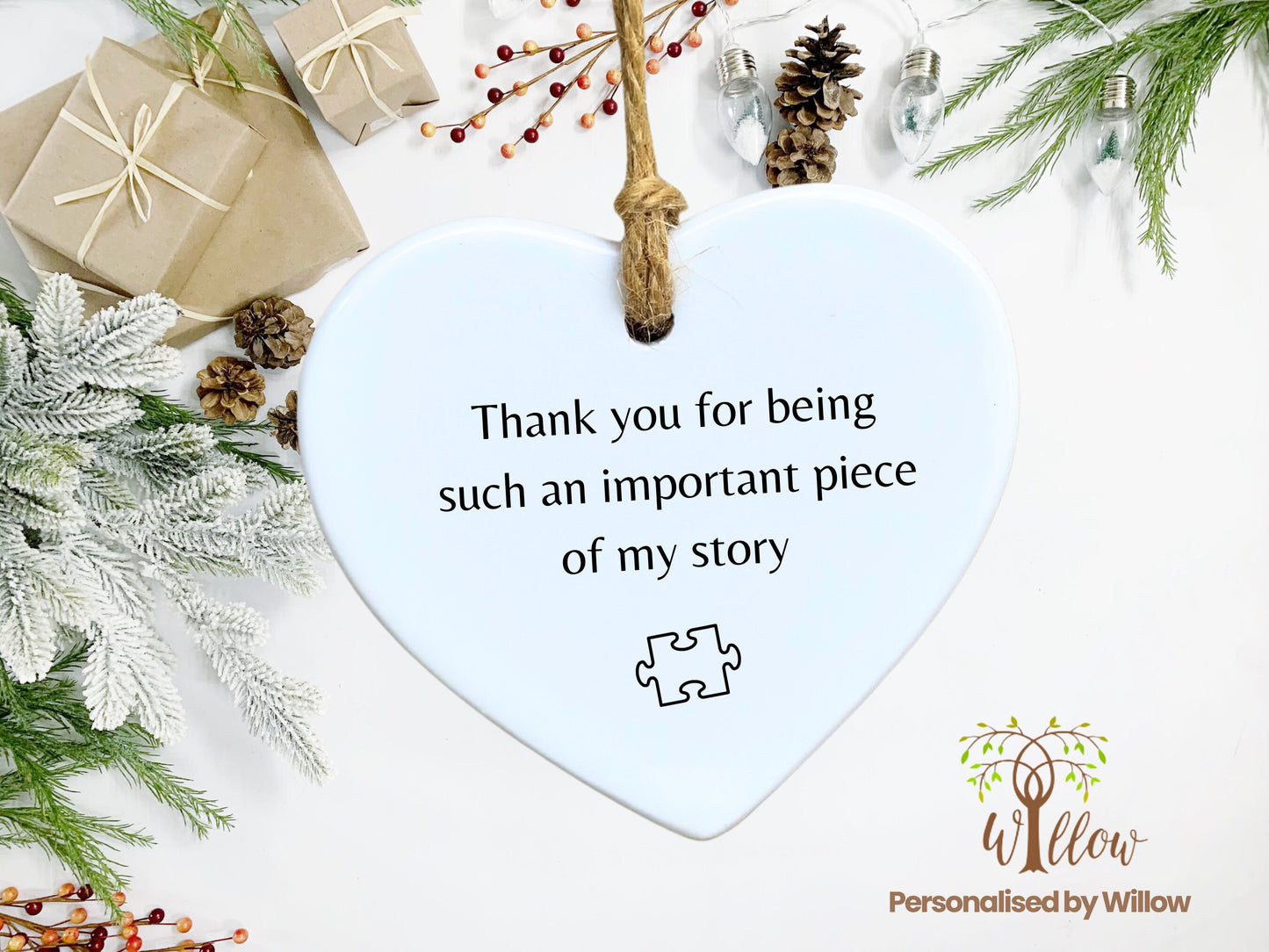 Thank You for Being Such An Important Piece Of My Story, Thank You Leaving Gift, Teacher, Leaving Gift, Nurse Gift, Ceramic Heart Ornament,