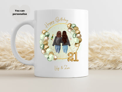 Personalised Age Mug, 18th, 21st, 30th, 40th Birthday Gift, Best Friend Gift.