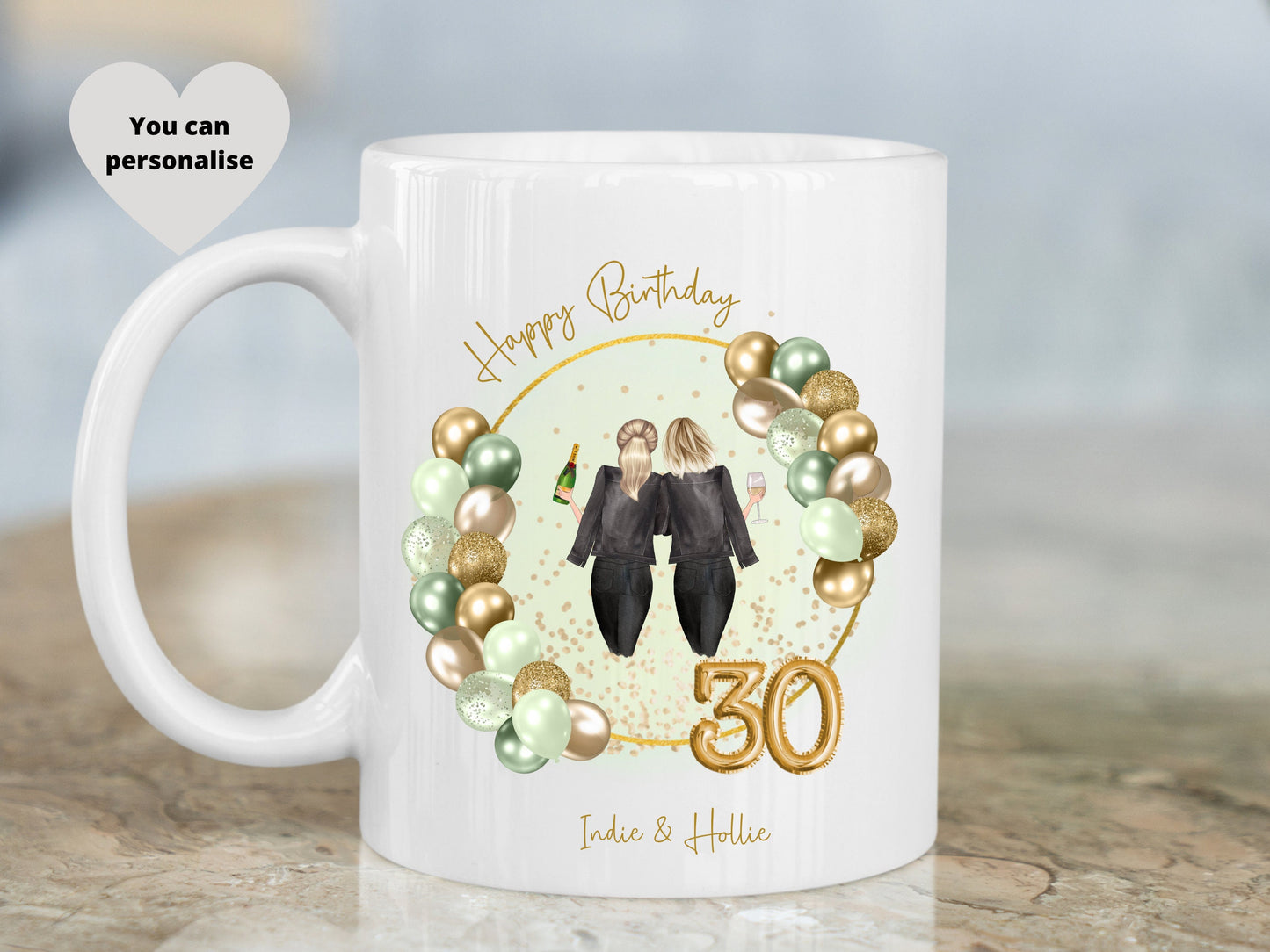 30th Birthday Gift, Personalised Birthday Mug, Special Occasion Gift.