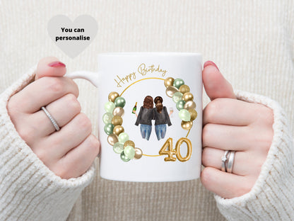 40th Birthday Gift, Personalised Birthday Mug, Special Occasion Gift.