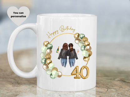 40th Birthday Gift, Personalised Birthday Mug, Special Occasion Gift.