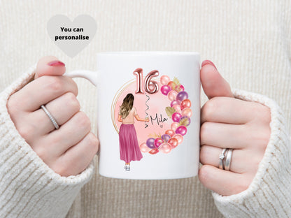 16th Birthday Gift, Personalised Birthday Mug, Special Occasion Gift.