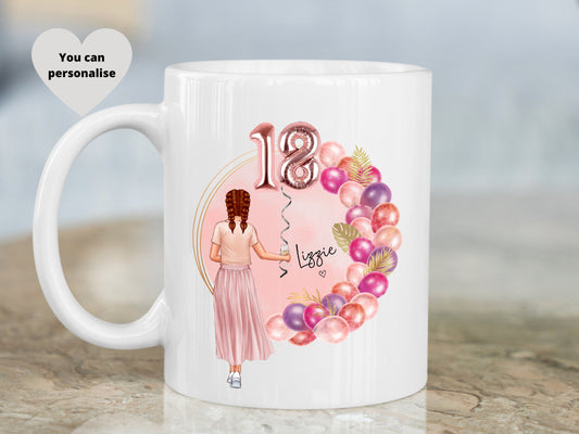 18th Birthday Gift, Personalised 18th Birthday Coffee Mug, Gift for 18 Year Old, Present for Daughter, Gift for Friend, 18th Gift Idea