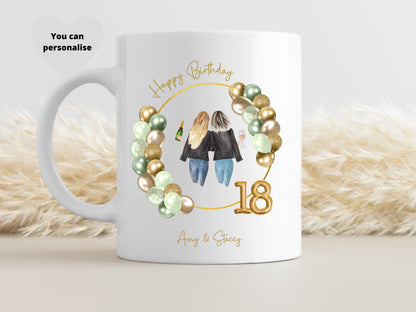 18th Birthday Gift, Personalised Birthday Mug, Special Occasion Gif