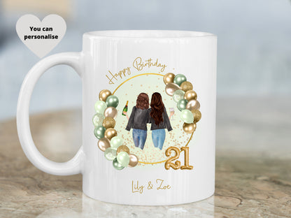 Personalised Age Mug, 18th, 21st, 30th, 40th Birthday Gift, Best Friend Gift.