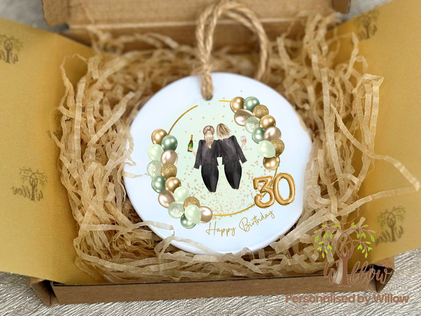 30th Birthday Ceramic, 30th Birthday Birthday Keepsake, Personalised Ceramic Ornament