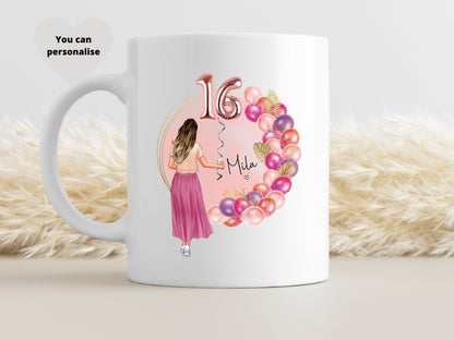 16th Birthday Gift, Personalised Birthday Mug, Special Occasion Gift.