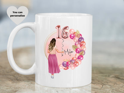 16th Birthday Gift, Personalised Birthday Mug, Special Occasion Gift.