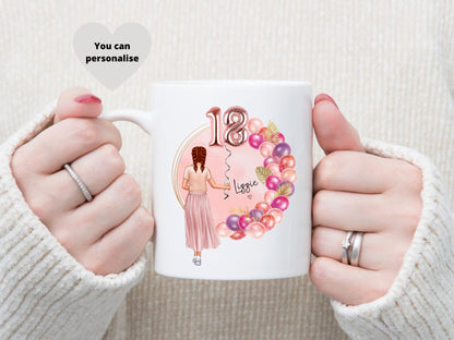 18th Birthday Gift, Personalised 18th Birthday Coffee Mug, Gift for 18 Year Old, Present for Daughter, Gift for Friend, 18th Gift Idea