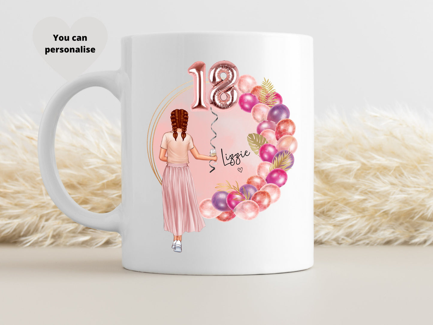 18th Birthday Gift, Personalised 18th Birthday Coffee Mug, Gift for 18 Year Old, Present for Daughter, Gift for Friend, 18th Gift Idea