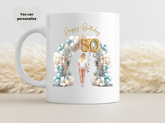 30th, 40th, 21st, 18th,  Birthday Gift, Personalised Birthday Mug