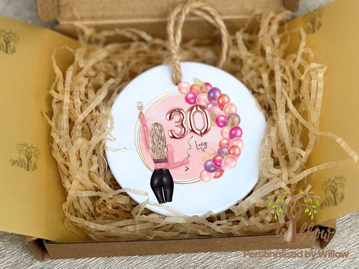 Personalised 30th Birthday Gift, Daughter 30th Birthday Gift, Bestie Birthday Celebration, Friend Gift, 30th Birthday Ornament Hanging Gift