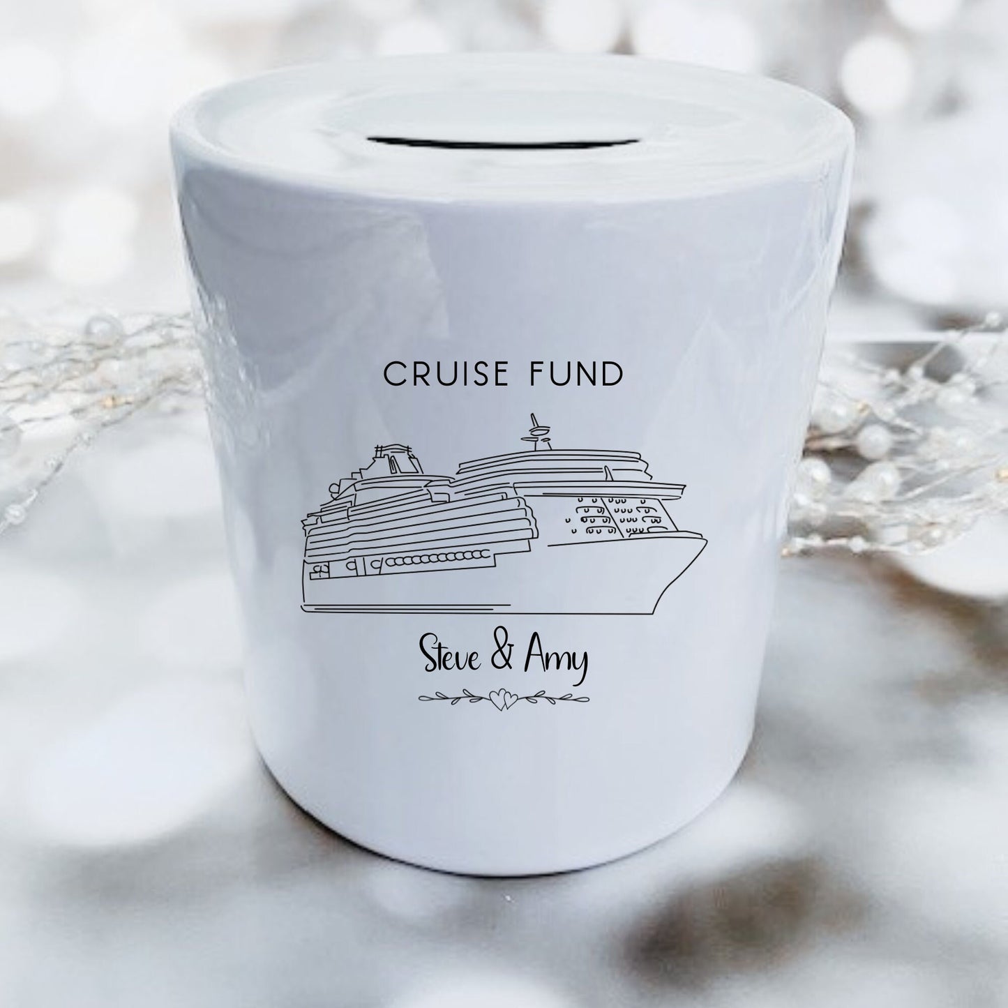 Personalised Cruise Ship Fund Piggy Bank Money Box