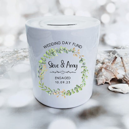 Personalised Wedding Fund Money Box, Savings Jar, Wedding Day Savings