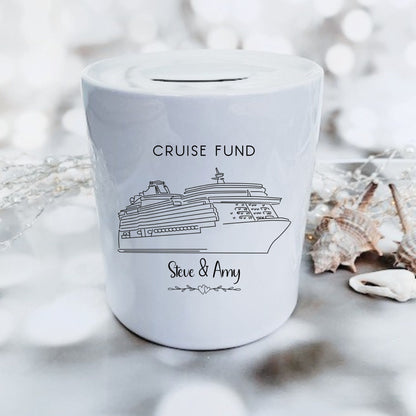 Personalised Cruise Ship Fund Piggy Bank Money Box