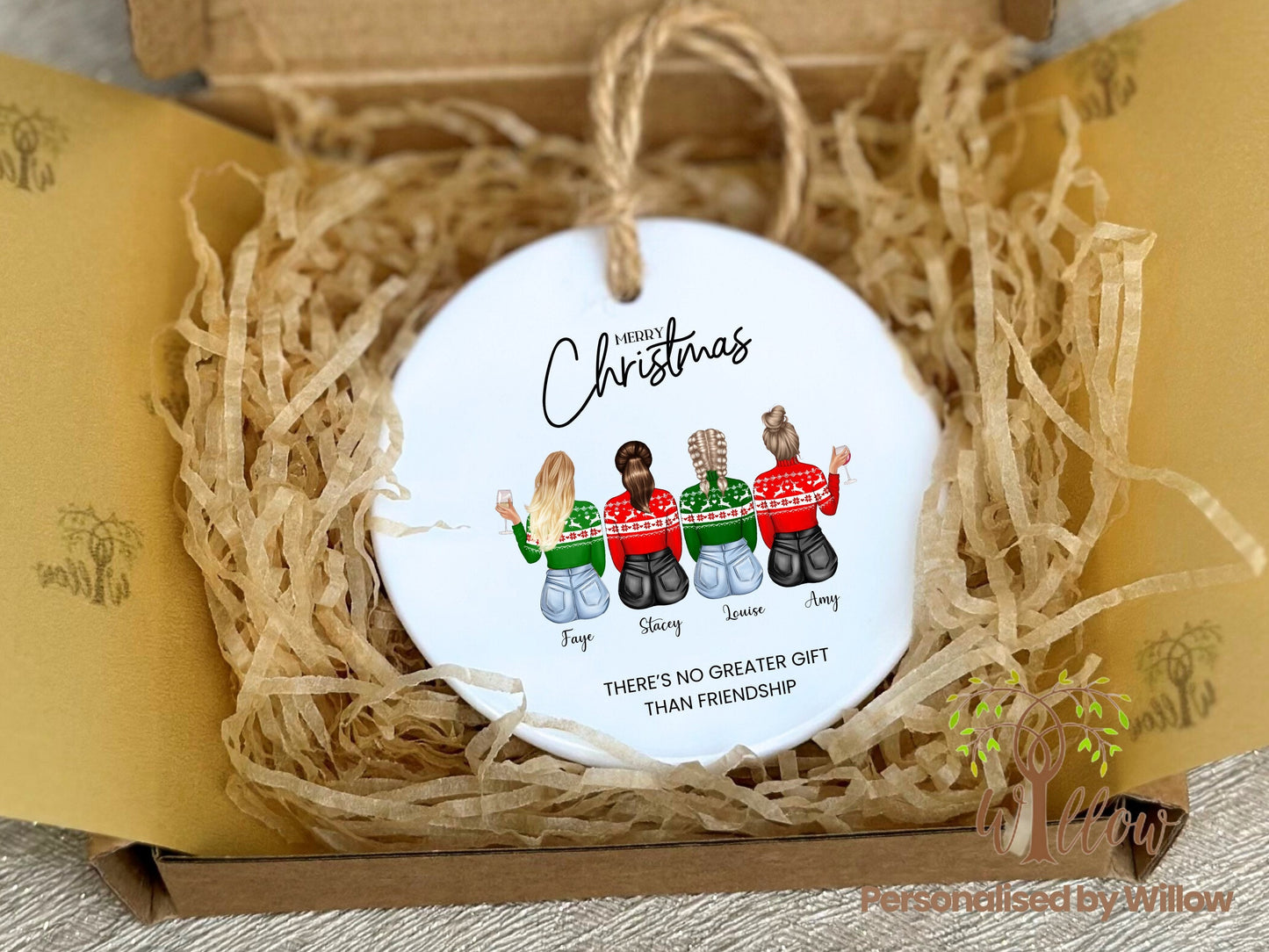 Personalised Bestie Hanging Christmas Ornament