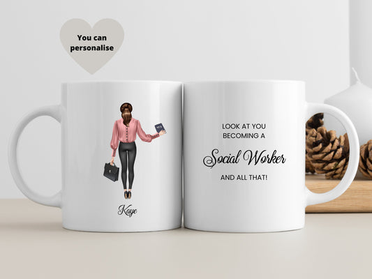 Personalised Social Worker Gift, Custom Social Worker Mug.