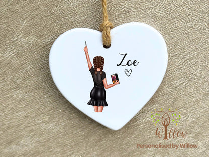 Makeup Artist Gift, Personalised Makeup Artist Appreciation Ceramic Ornament