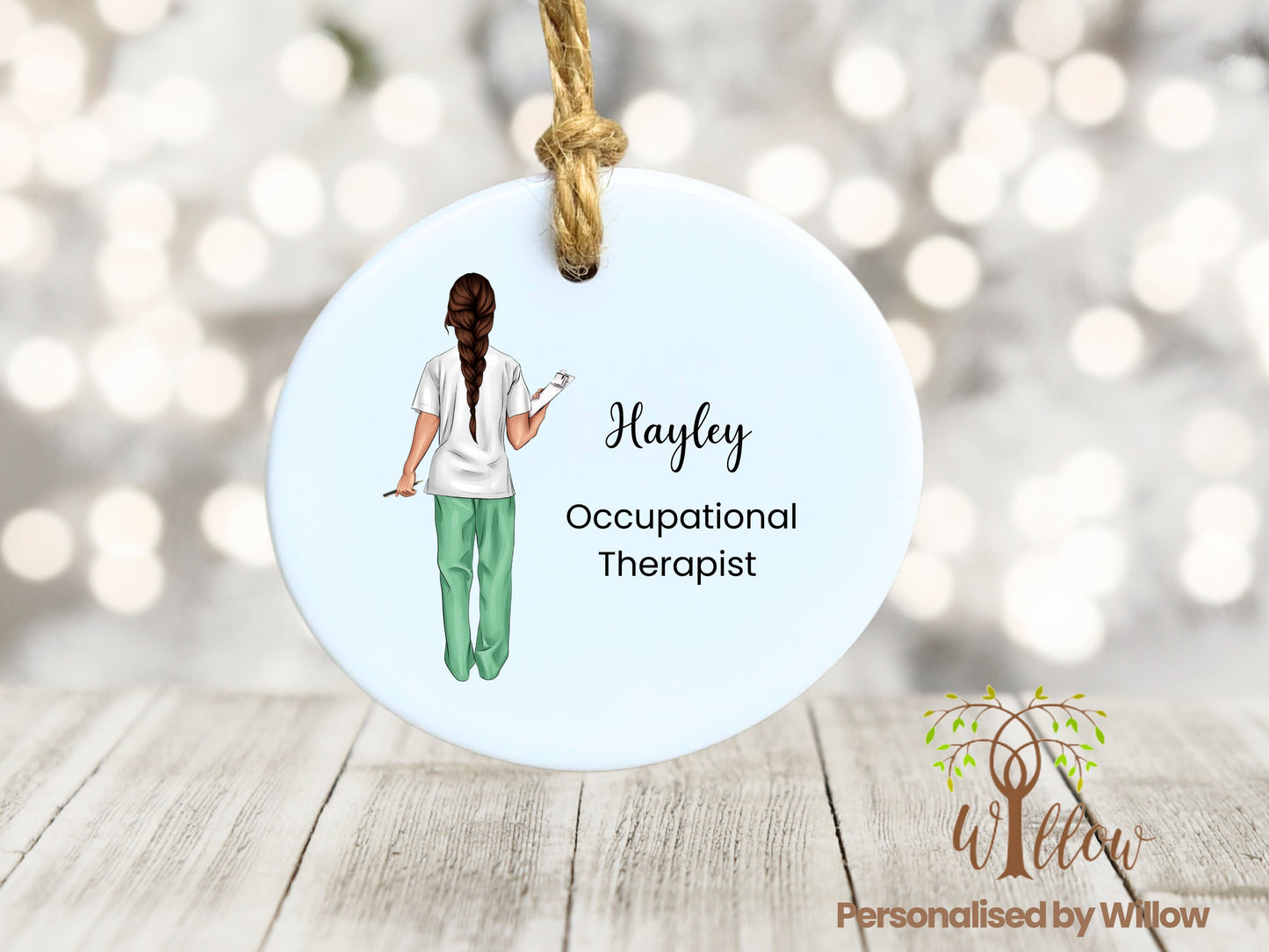 Occupational Therapist Gift, Personalised Occupational Therapist Hanging