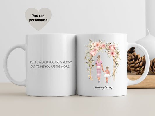 Personalised Mother and Daughter Mug, Custom Mum and Daughter Coffee Cup