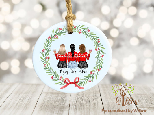 Personalised Bestie Ceramic Christmas Hanging