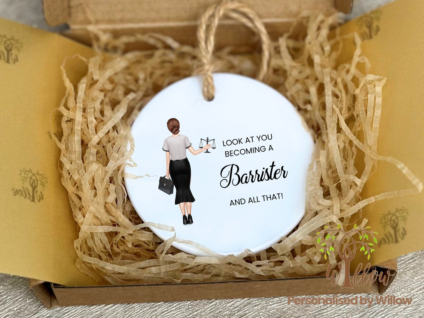 Personalised Barrister Gift, New Barrister, Lawyer Graduation Gift, Ceramic Ornament.