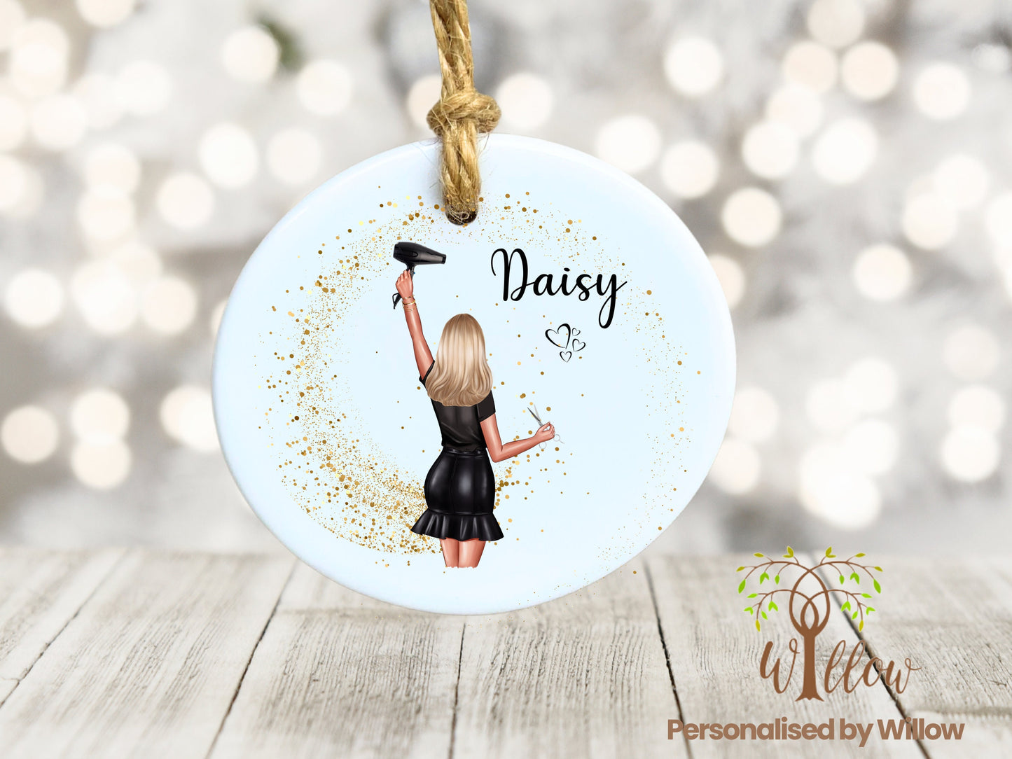 Hair Stylist Gift, Personalised Hairdresser Ceramic Ornament