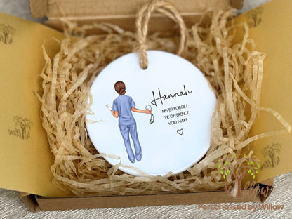 Nurse Gift, Personalised Nurse Ceramic Ornament