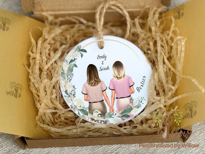 Bestie Ceramic Ornament, Personalised Bestie Birthday Decoration
