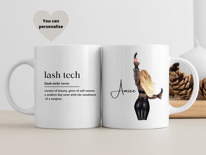 Personalised Lash Technician Mug, Lash Tech Mug, Personalised Mug, Lash Artist, Salon Coffee Mug, Lash Tech New Job Mug, Salon Co-worker