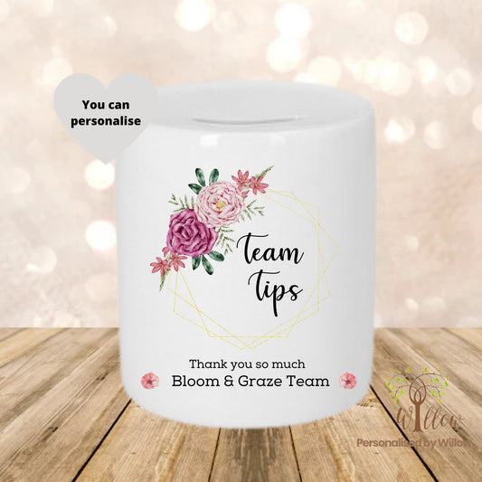 Personalised Salon Tip Jar Money Box