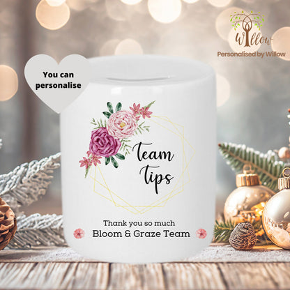 Personalised Salon Tip Jar Money Box