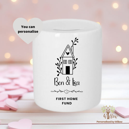 Personalised New Home Money Box Savings Jar