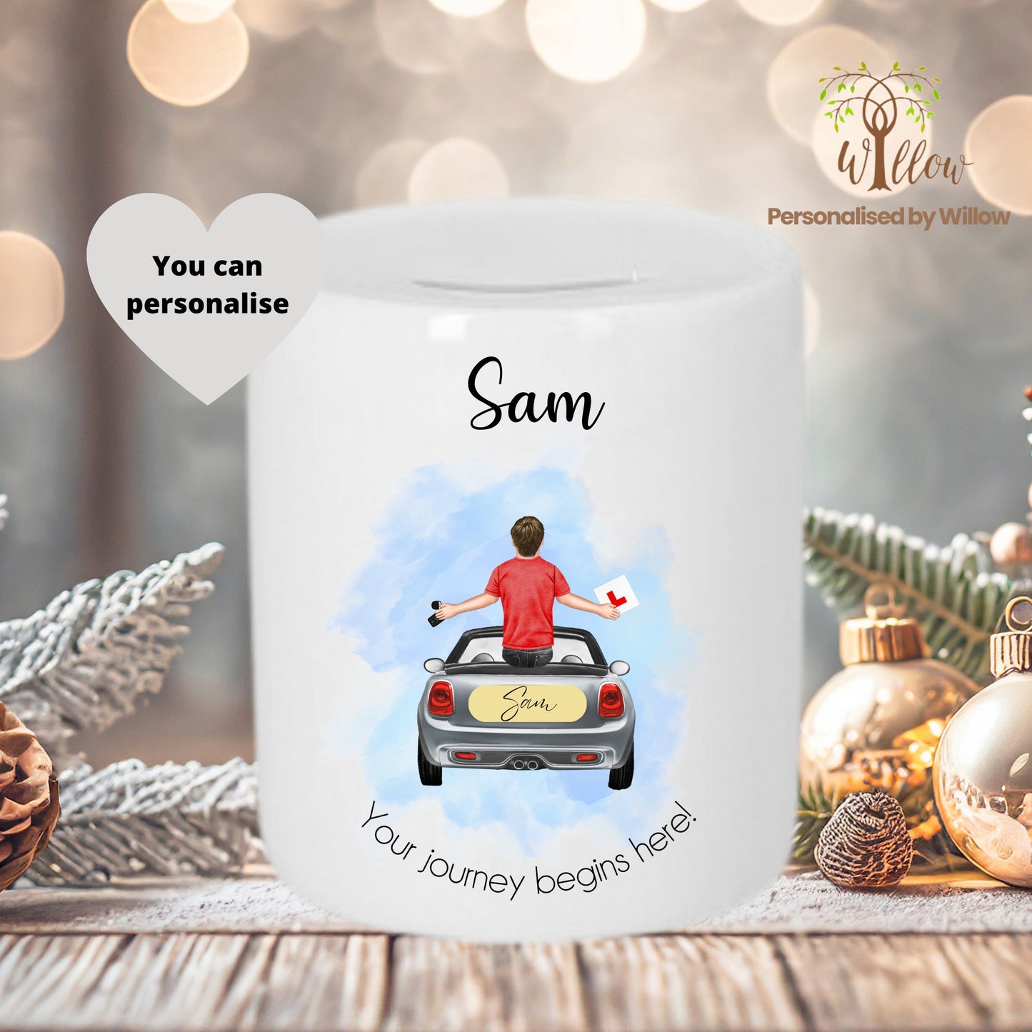 Personalised Car Fund Money Box, New Car Savings Jar.