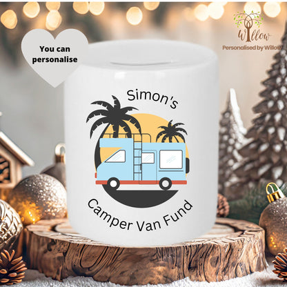 Personalised Campervan Money Box Savings Jar