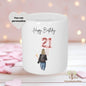 Personalised 21st Birthday Tip Jar, Happy Birthday Piggy Bank.