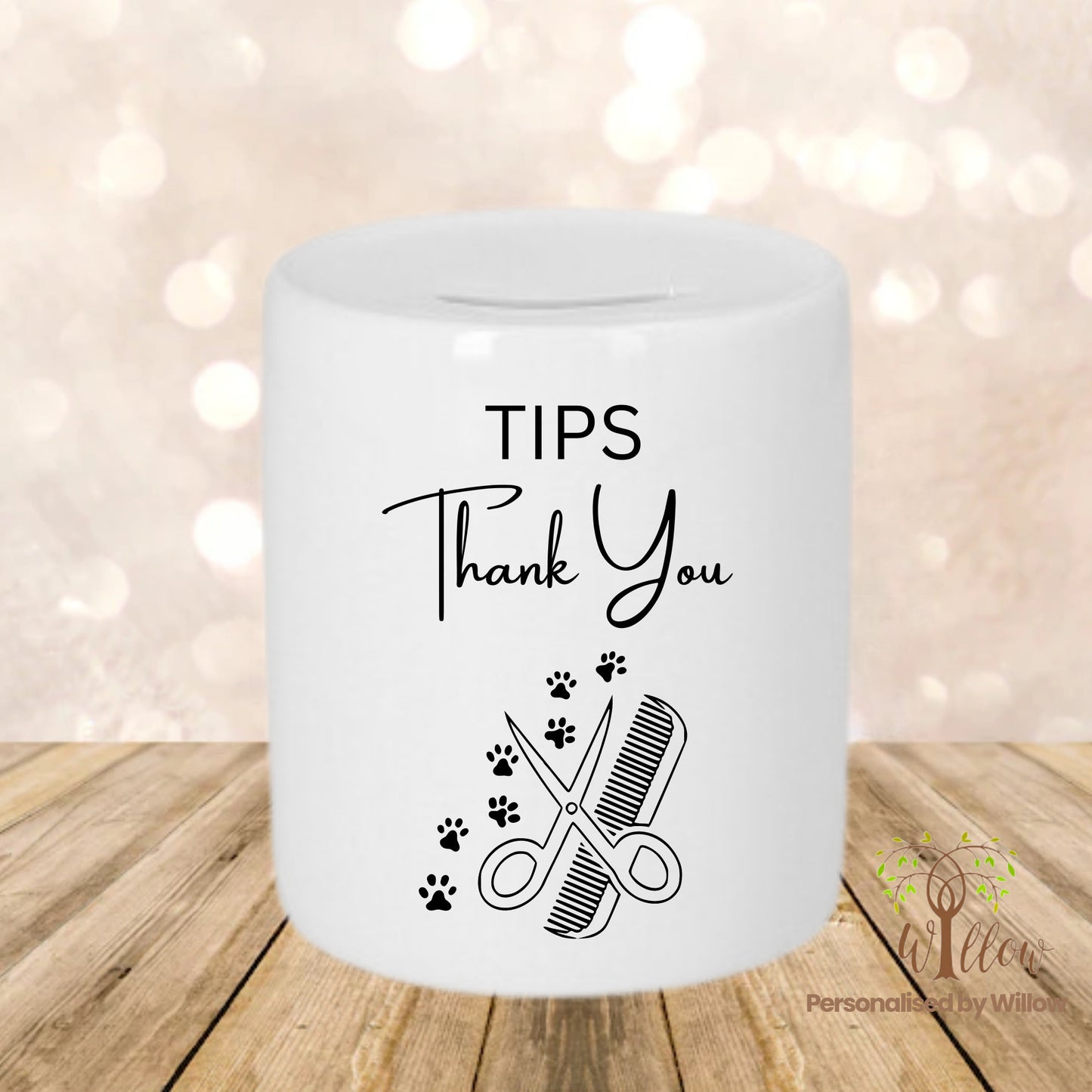 Personalised Dog Grooming Tip Jar