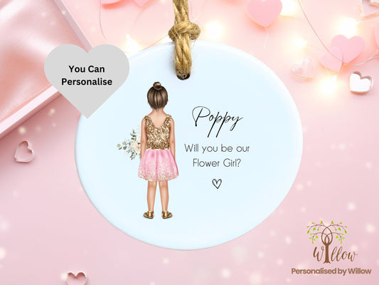 Personalised Will You Be Our Flower Girl, Will You Be My Junior Bridesmaid.