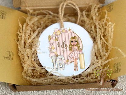 Personalised 16th Birthday Gift, Sweet Sixteen Birthday, Milestone Birthday, Bestie Birthday, Daughter Gift, Friend Gift, Ceramic Ornament