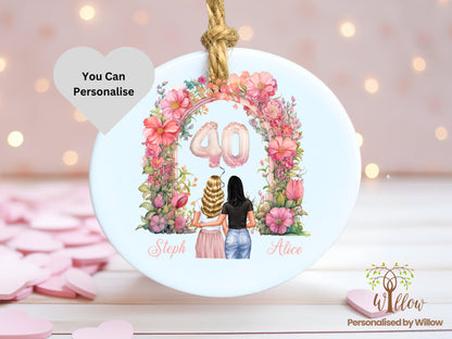 Personalised Birthday Gift Bauble 40th, 30th, Birthday Gift, Bauble Decoration Ceramic Decoration Ornament