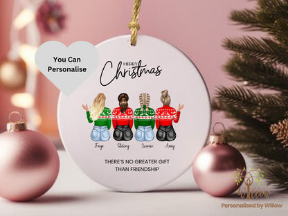 Personalised Bestie Hanging Christmas Ornament