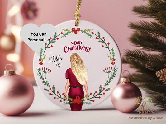 Daughter Christmas Ornament, Personalised Christmas Bestie Decoration