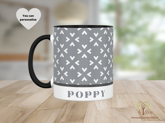 Personalised Name Mug With Optional Matching Slate Coaster